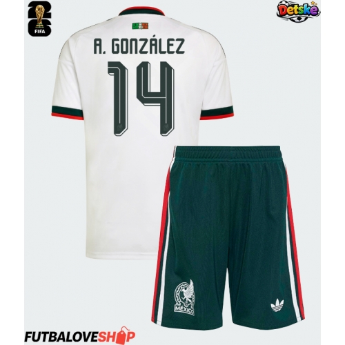 Dres Mexiko Armando Gonzalez #14 Preč pre deti MS 2026 Krátky Rukáv (+ trenírky)